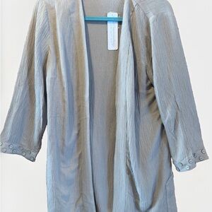 Soft Surroundings Beige Ribbed Open Cardigan